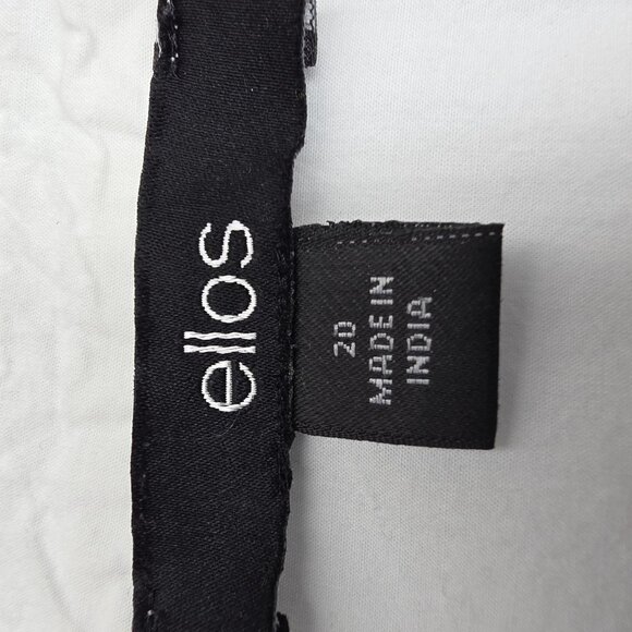 Ellos Shirt Womens 20 Plus White Boho Tunic Eyelet Lace Button Front 3/4 Sleeve - Picture 6 of 10